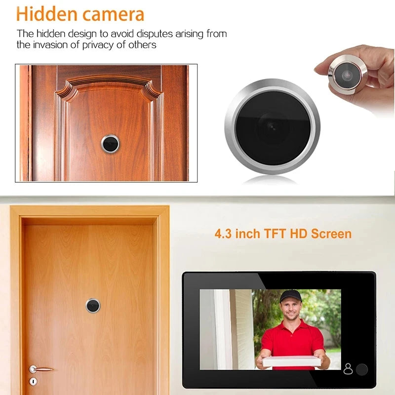 4.3 Inch  Video Camera Peephole Monitor Peephole Doorbell Viewer Color Screen Digital Wide Angle DOOR camera Monitor