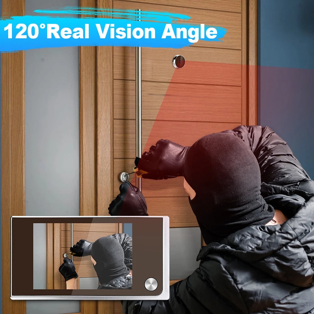 Awapow 3.5 Inch Doorbell Peephole Viewer Digital Door Camera 120° LCD 2 Million HD Pixels Cat Eye Door Bell Outdoor Monitor
