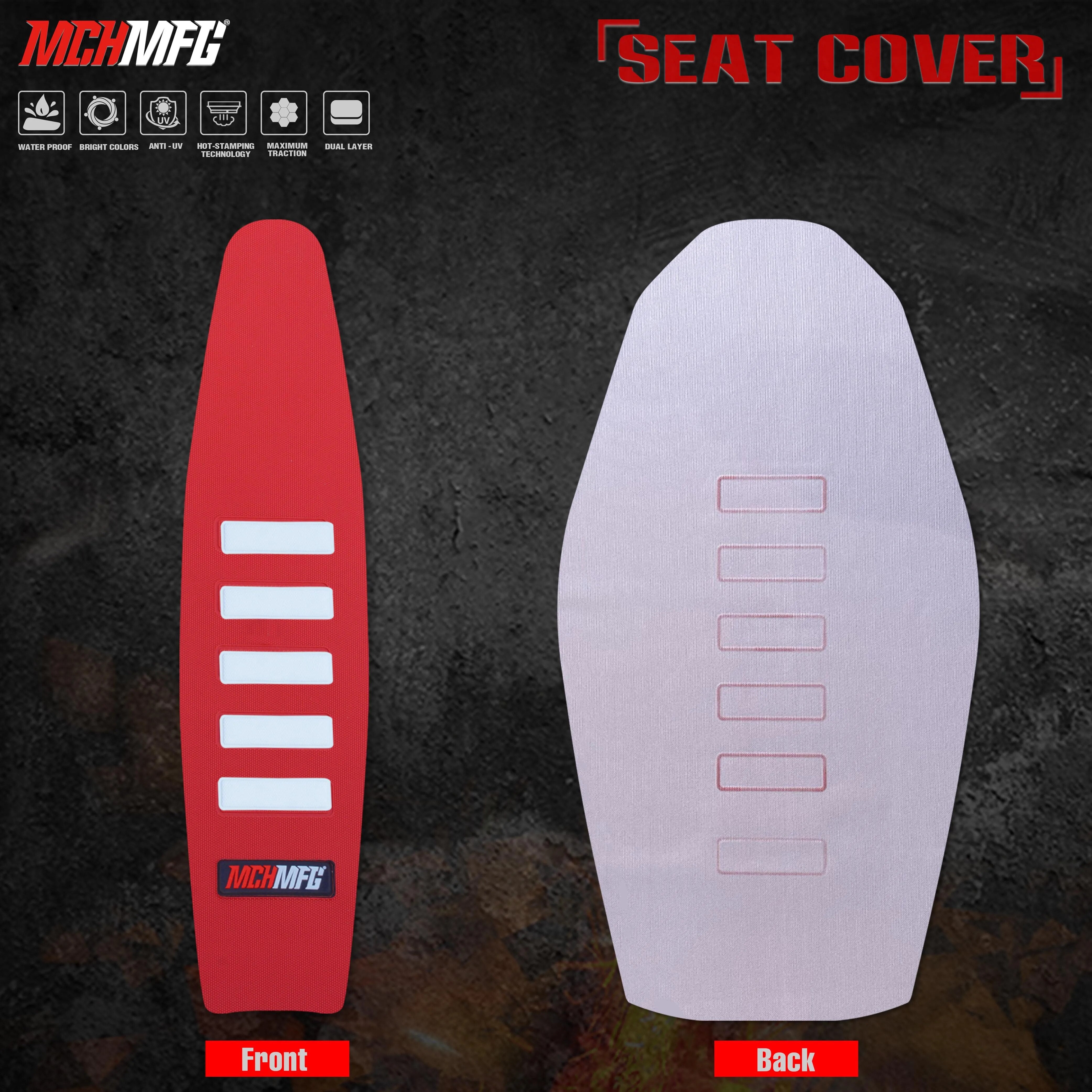 MCHMFG Rib Ribbed Gripper Seat Cover in Waterproof Set Protection Antislip Upset Apply to For SXF EXC KXF CRF YZF WR TC TE 003