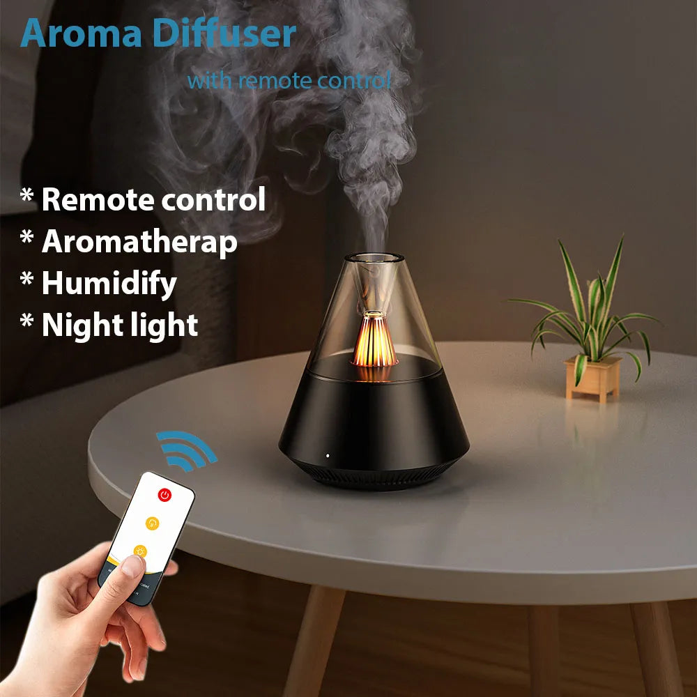 Home Portable Aroma Diffuser USB Air Humidifier Essential Oil Night Light Cold Mist Maker Sprayer for Gift Bedroom Remote Contro
