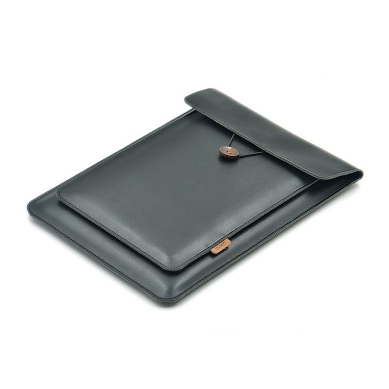 Double Layer High Capacity 13 Inch Laptop Bag Cover PU Leather Sleeve Case For M1 M2 MacBook Pro Air 13.3 13.6 Dell HP