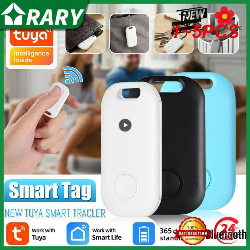1~5PCS Tuya Smart Tag Mini GPS Tracker Key Bag Child Pet Finder Location Record Wireless bluetooth-compatible Anti-lost Alarm