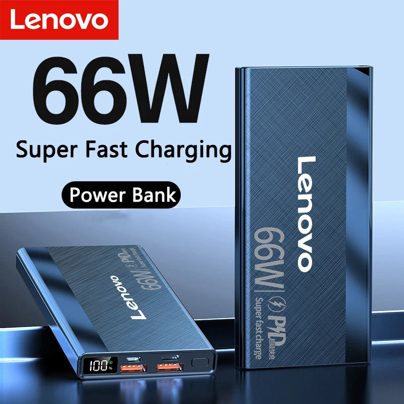 Lenovo 30000mAh Power Bank Built in Cable Mini PowerBank External Battery Portable Charger For iPhone Samsung Xiaomi Power Banks