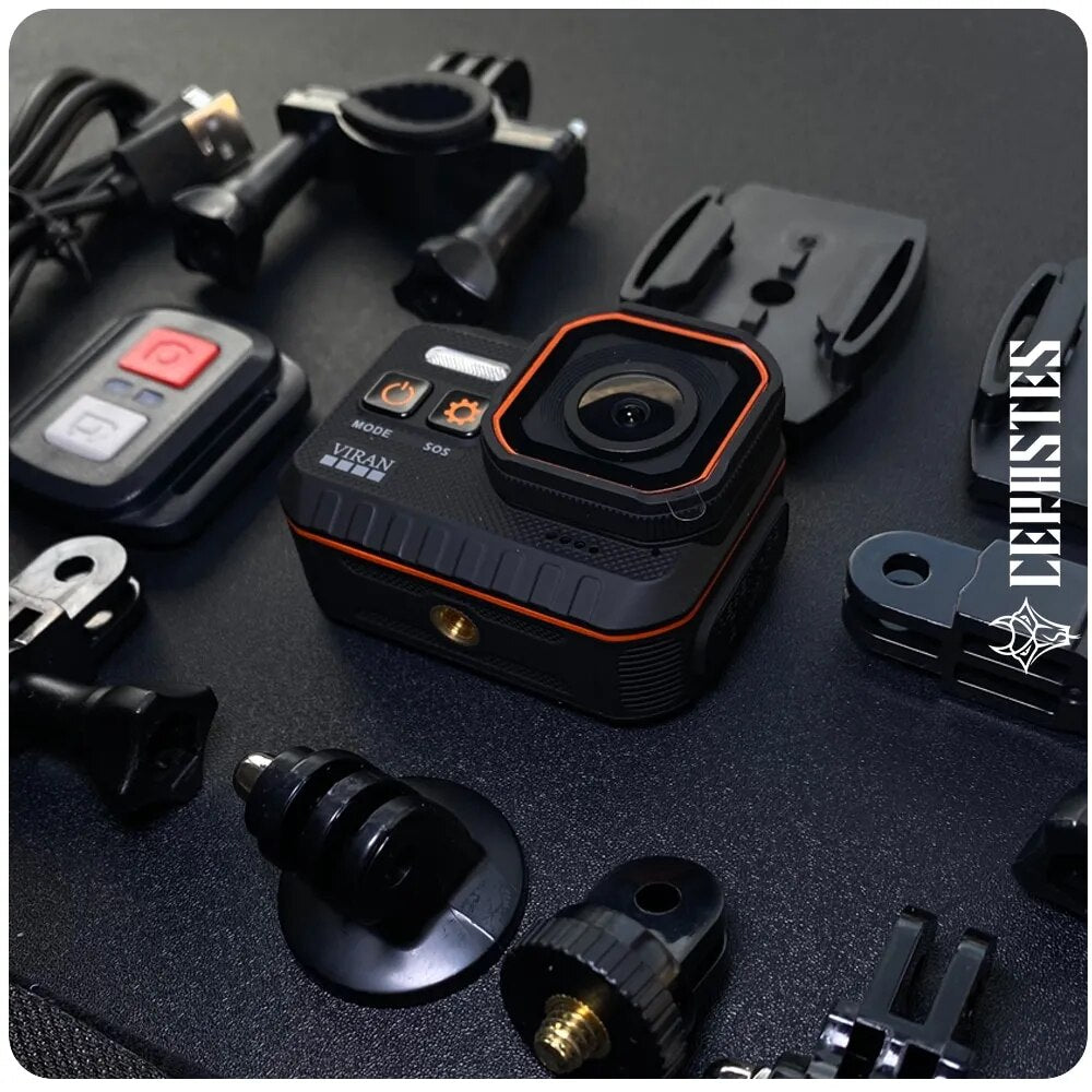 CERASTES Action Camera 4K60FPS With Remote Control Screen Waterproof Sport Camera Drive Recorder Sports Camera Helmet Action Cam