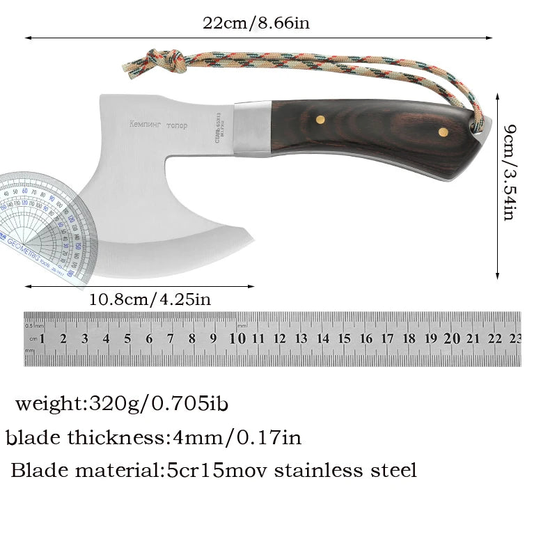 Outdoor Axe Integrated Shaping Hand Axe Camping Self Defense Wilderness Survival Emergency Tree Cutting Wooden Portable Sharp Ax