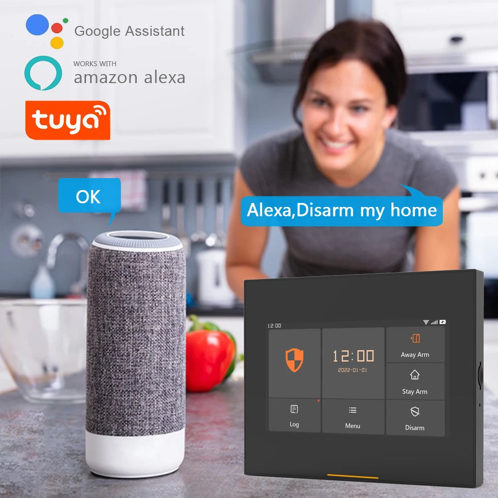 WIFI GSM Tuya Wireless Burglar Alarm System for Smart Home Camera PIR Motion Sensor Door Sensor Security Alarm Kit APP Control