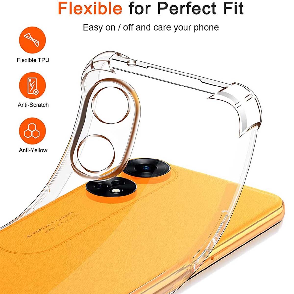 For OPPO A98 5G Case Oppo A96 4G A94 5G A78 5G A76 4G Case Crystal Clear TPU Shockproof Cover Oppo A57 4G A57s A57e A77 A77s