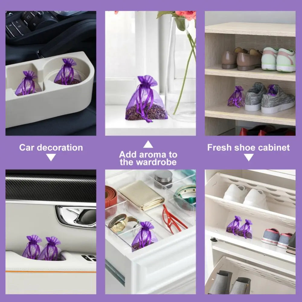 1 Box Aromatherapy Bag Anti-pest Air Lavender Wardrobe Closet Car Hanging Fragrant Sachet Air Freshener Home Scents Anti-mildew