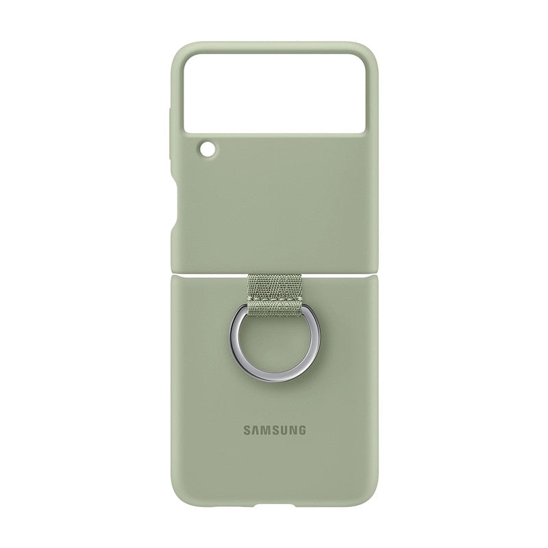 Original Samsung Z Flip3 5G Silicone With Ring Case For Samsung Galaxy Z Flip 3 Phone Cover Clear Cases, EF-PF711