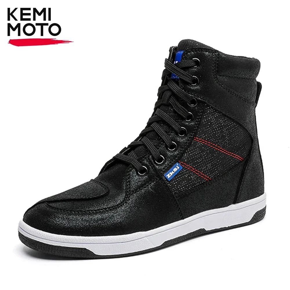 Motorcycle Boots For Men Off-road Motorbike Racing Shoes Riding Equipment Breathable Black Boots Durable  Shockproof Soft