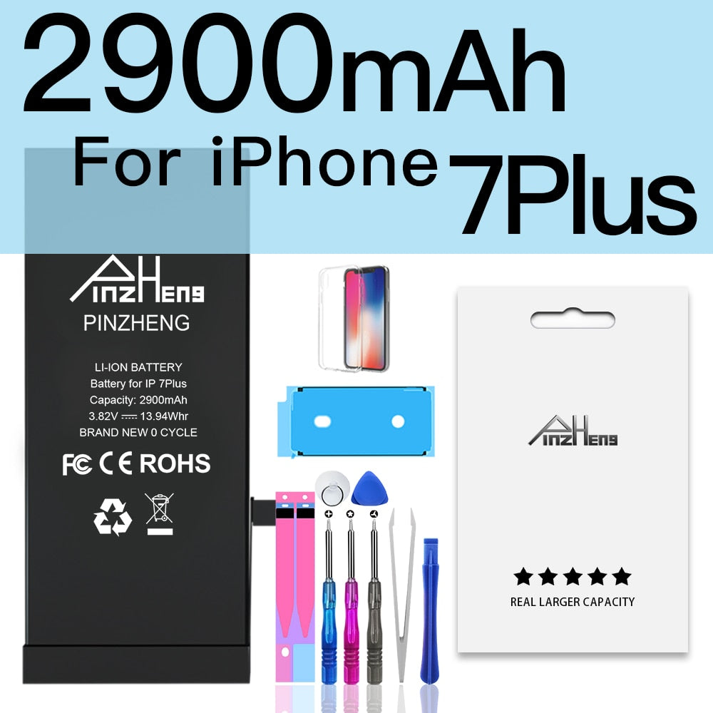 PINZHENG Original High Capacity Battery For iPhone 5S SE 5 6 6S 7 8 Plus Phone Replacement Batteries Warranty One Year Bateria