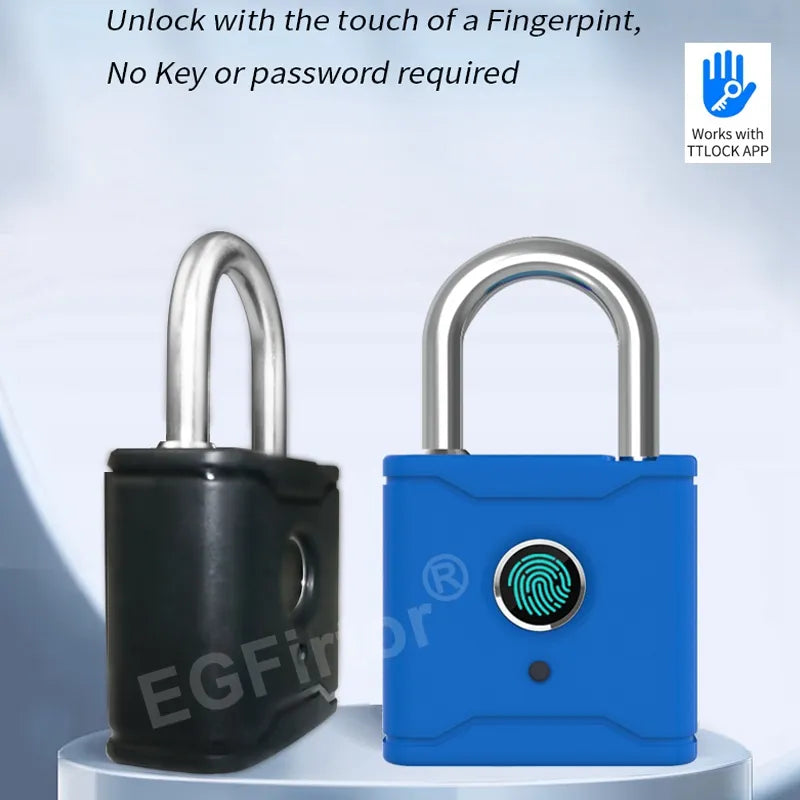 EGFirtor TTLock Bluetooth APP Smart Padlock Fingerprint Lock Keyless Mini Bag Travel Bag Electronic Door Lock