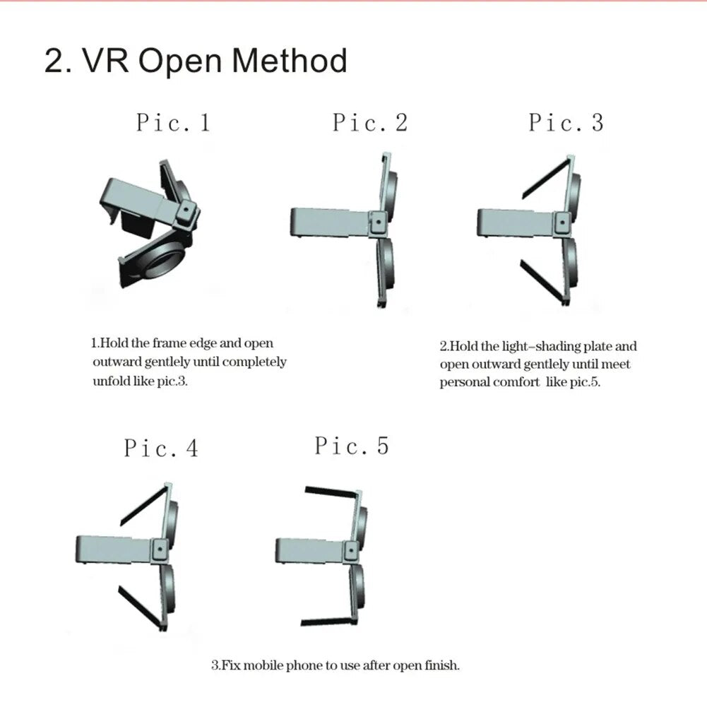 Portable 3D Glasses Movies Games Plastic 3D Virtual Reality VR Glasses Kits Foldable Virtual Reality VR Glasses for Mobile Phone