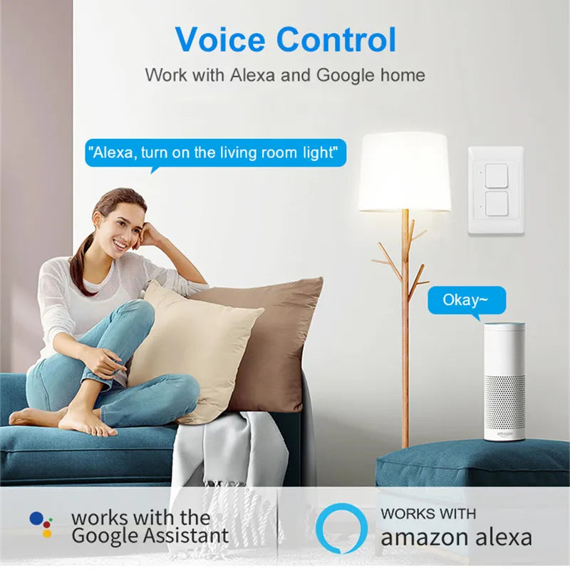 Tuya Zigbee Light Switch Smart Home Push Button Switches 1/2/3Gang US AU Brazil Wall Switches Timer SmartLife APP Voice Control