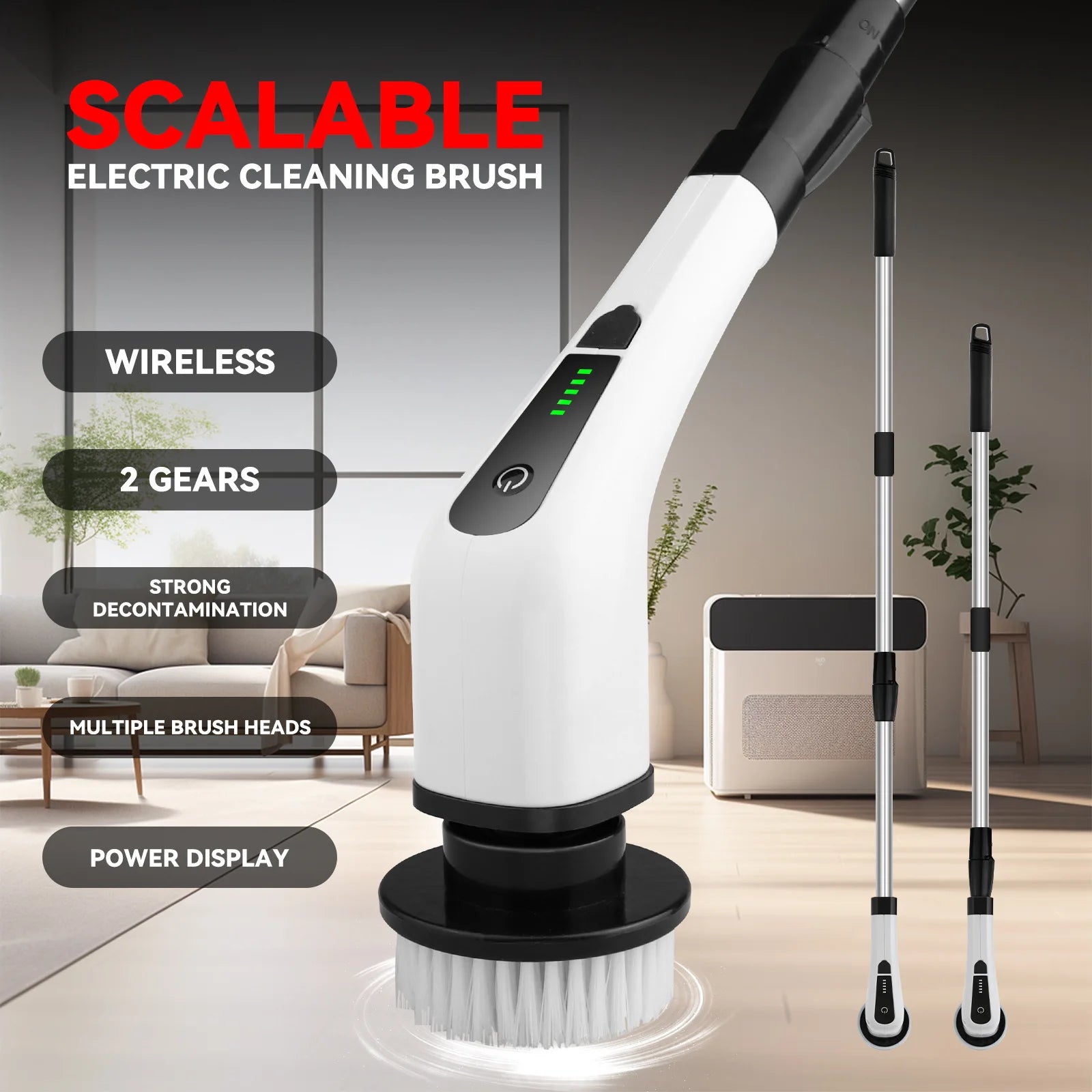 New Electric Cleaning Brush Window Wall Cleaner Electric Turbo Scrub Brush Rotating Scrubber Kitchen Bathroom Cleaning Tools
