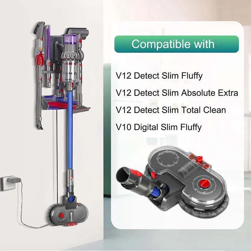 HOT! Electric Mop Attachment For Dyson V12 Detect Slim Vacuum Cleaner Mop Attachment With 6 Mop Pads And Removable Water Tank