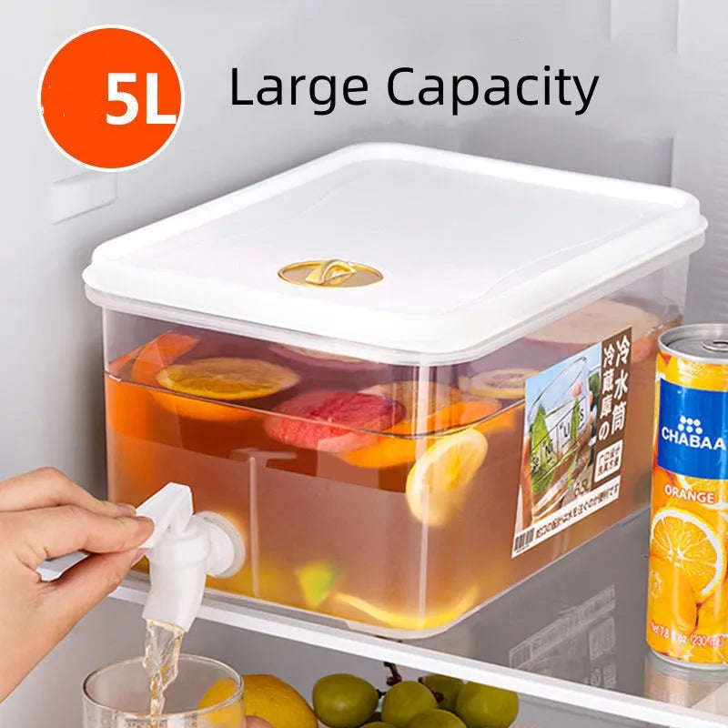 5L/3.5L Cold Water Kettle with Faucet Refrigerator Cool Water Bucket Lemon Bottle Beverage Water Dispenser Drinkware for Summer