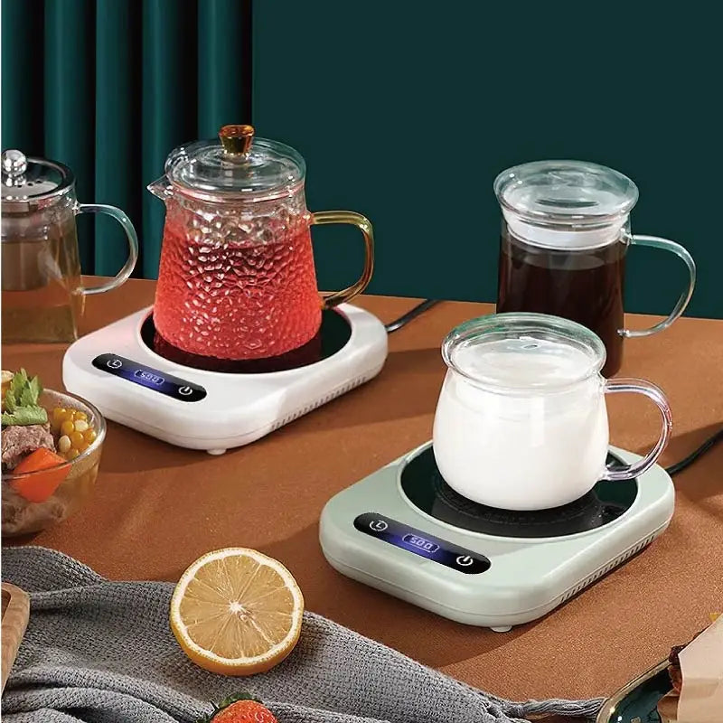 220V Cup Heater Coffee Mug Warmer 100°C Hot Tea Makers Electric Hot Plate Timing 4 Gear Fast Heating Pad Milk Tea Warm Coaster