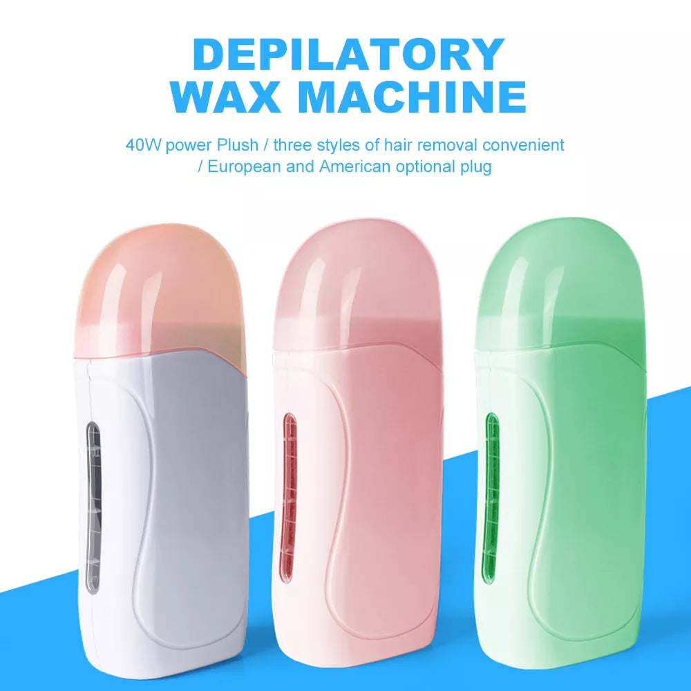 3IN1 Roller Depilatory Wax Strip Heater Paper Set Hair Remover Removal Electric Waxing Epilator Cream Kit Wet Cartridge Machine