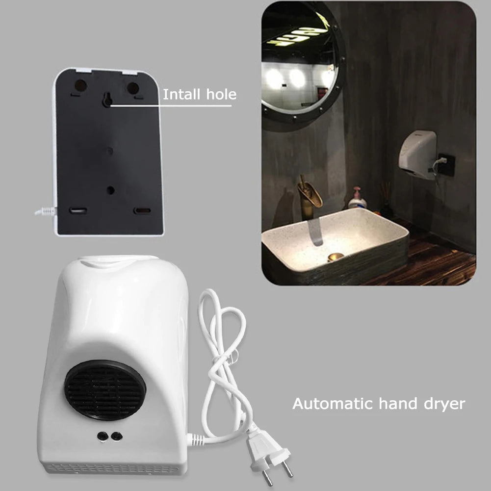 600W Hand Dryer Wall Mounted Electric Sensor Hand Dryer Infrared Induction Hand Drying Machine Intelligent Temperature Control