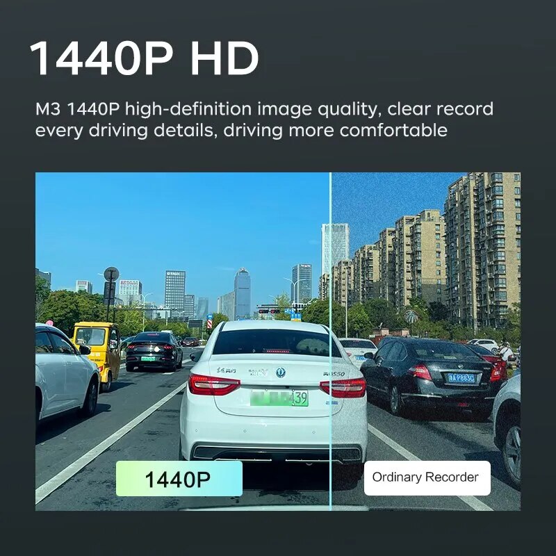 Dahua M3 Dashcam 1440P WiFi Recorder Crash Latch Night Vision 360° Rotating Lens Voice Control Loop Recording For Car DVR Camera