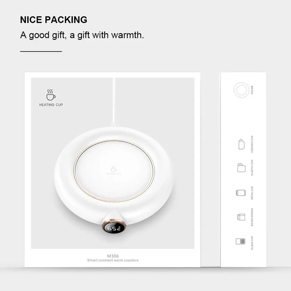 USB Electric Beverage Cup Heater Coffee Mug Warmer for Home Office Desk Mat Heating Coaster Plate Pad for Tea Water Milk Cocoa