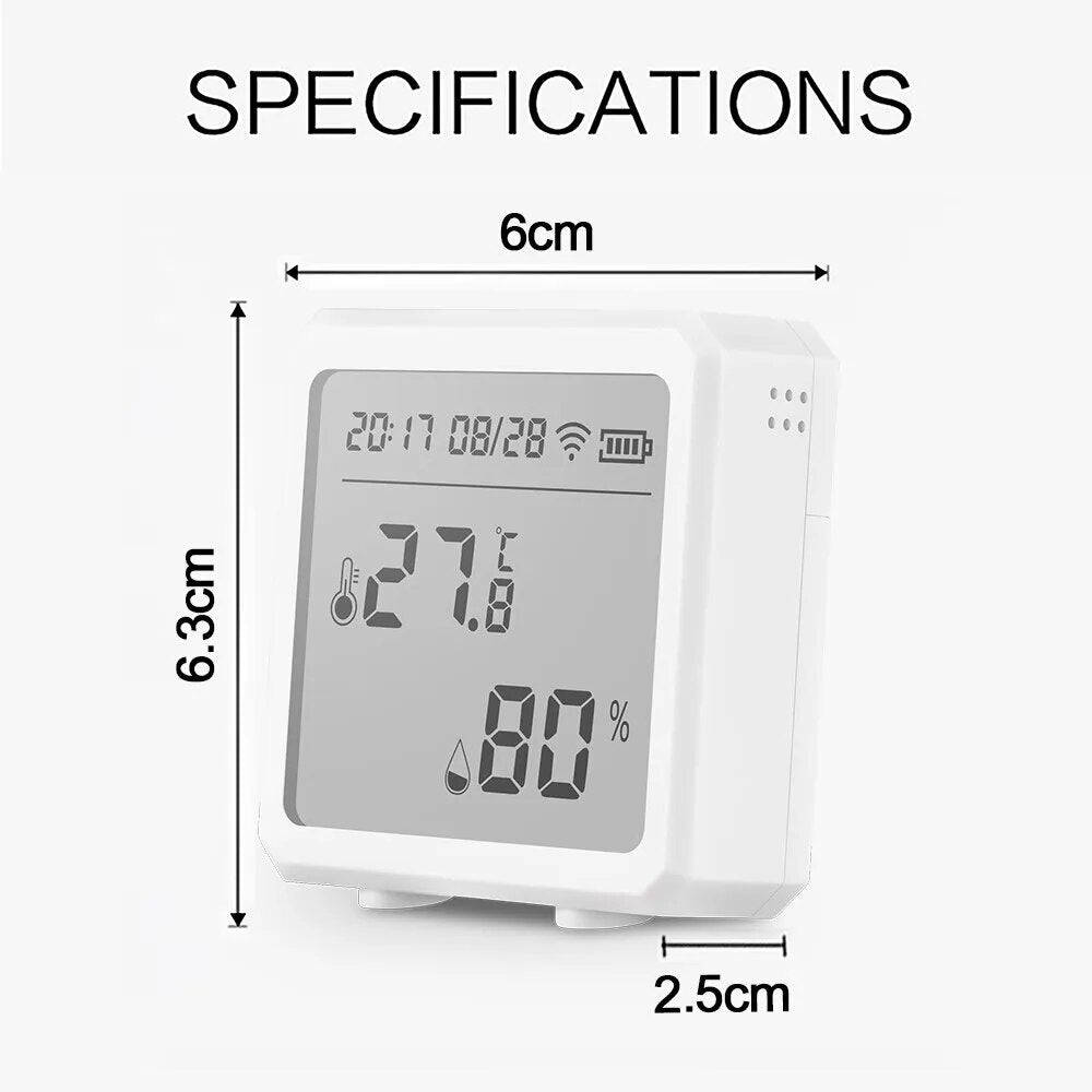 Tuya Zigbee Smart Temperature and Humidity Sensor with LCD Screen Digital Display Wireless Thermometer Work with Alexa Google