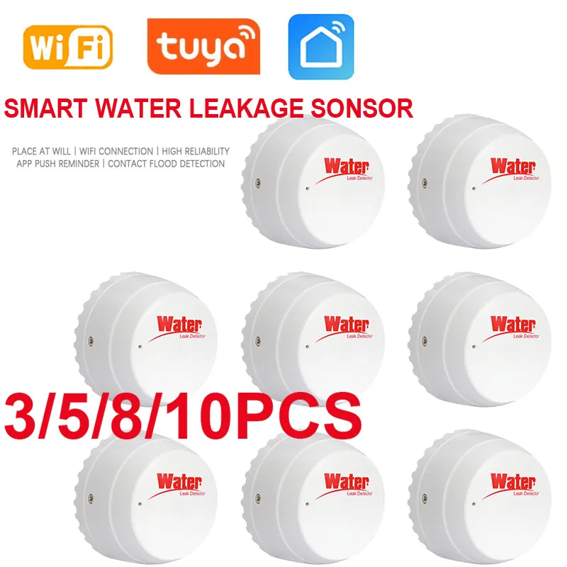 Tuya Wifi Water Detector Leakage Sensor Alarm Leakage Alarm Detector Sound Smart Life APP Flood Alert Overflow Security Alarm