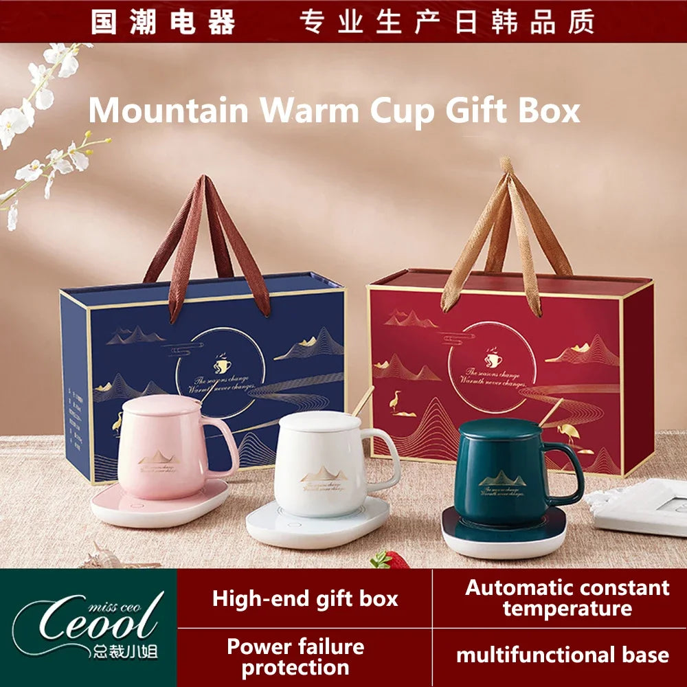 55℃ Coffee Mug Warmer Pad Cup Heater Coaster Constant Temperature Heating Electric Mug Mat Set Milk Tea Water Home Office Gift