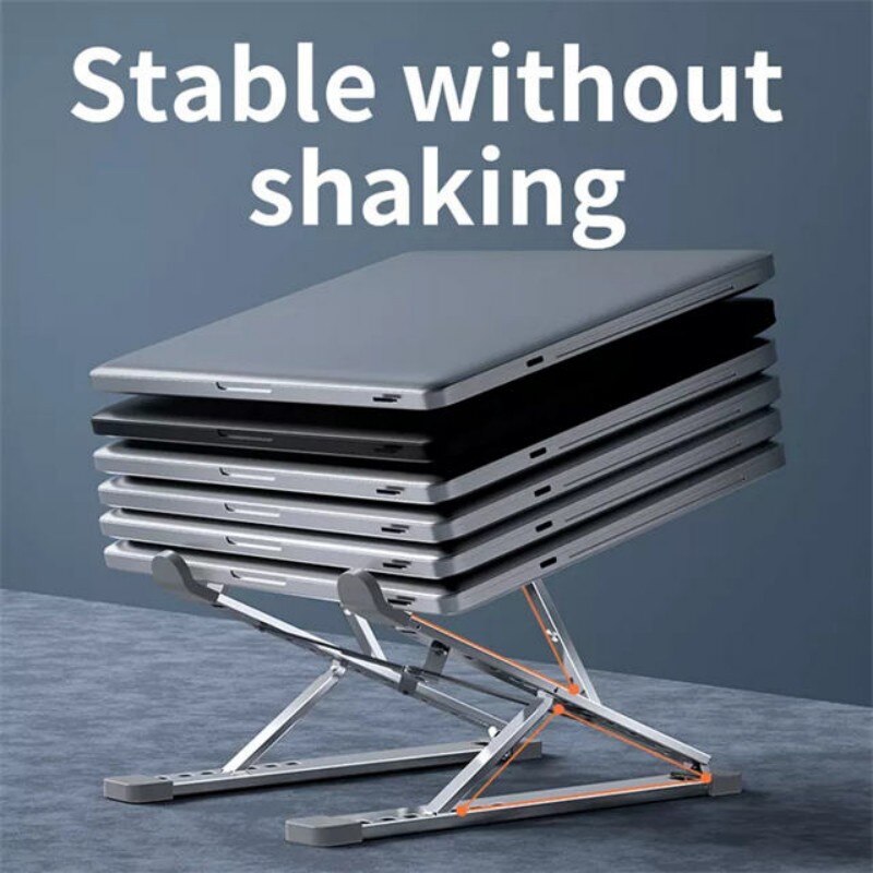 Aluminum 9 Levels Double Adjustable Height Vertical Folding Raised Layer Laptop Stand For iPad MAC Book
