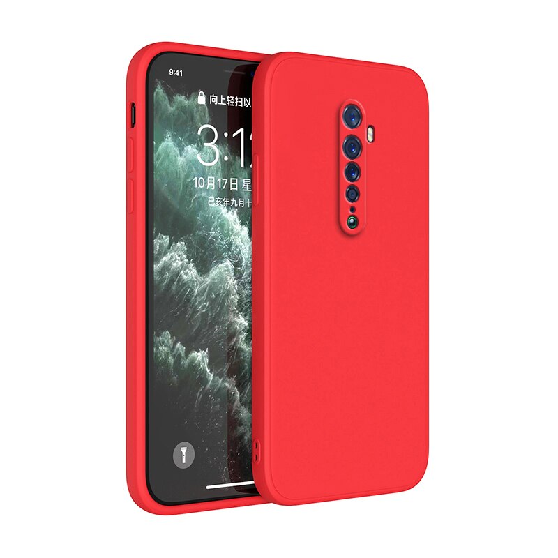 Original Case for OPPO Reno 2 2F 2Z Camera Protection Square Liquid Silicone Reno2 Soft Luxury Ultra Thin Shockproof Cover Funda