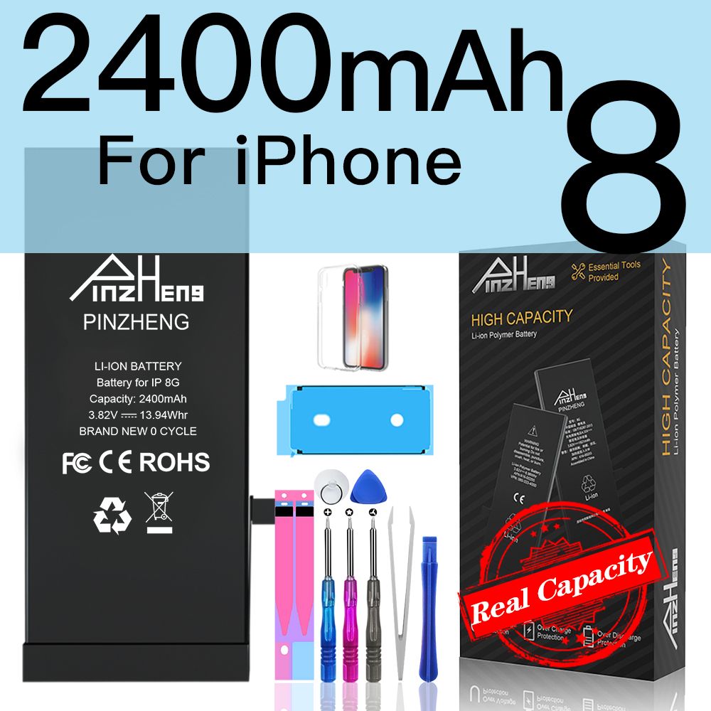 PINZHENG Original High Capacity Battery For iPhone 5S SE 5 6 6S 7 8 Plus Phone Replacement Batteries Warranty One Year Bateria