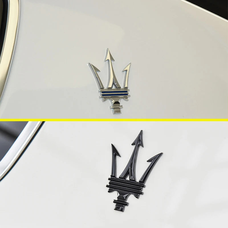 1 Pair Car 3D ABS Side Fender Window Body Emblem Badge Decals Stickers for Maserati ghibli quattroporte Levante MC20 GC GTS Q4