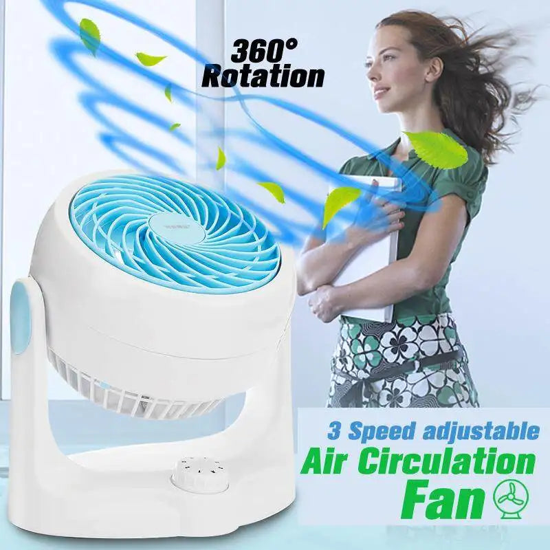 New 3 Speed Air Circulation Desktop Mini Electric Fan Air Convection Air Circulator Turbo Low Noise Cooler Fan for Office Home