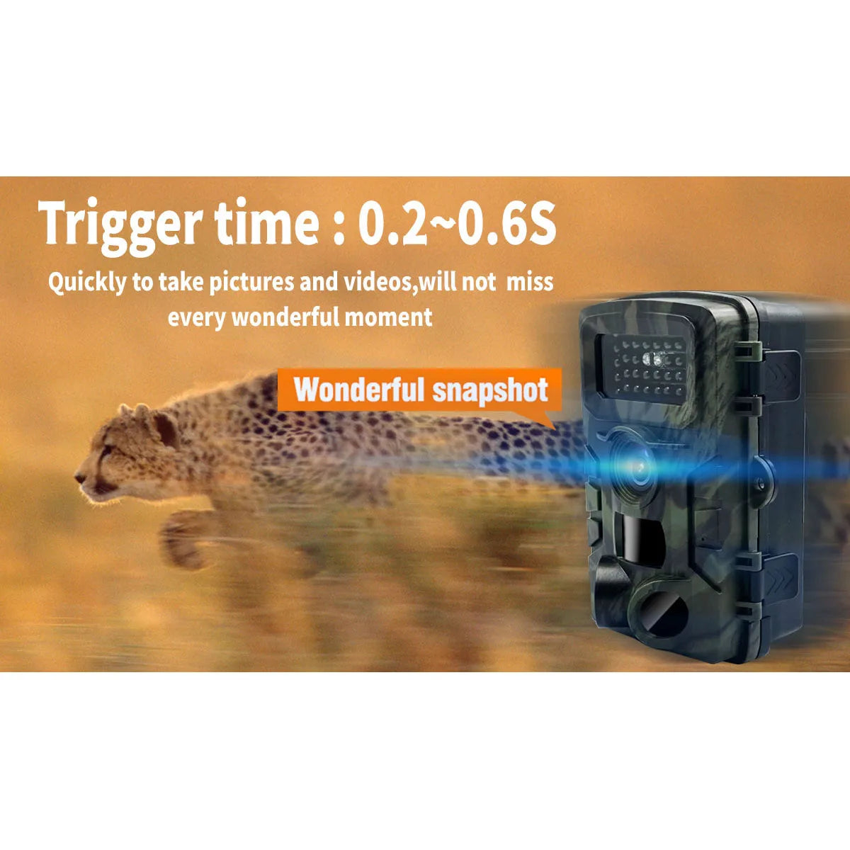 Trail Camera,Hunting Game Camera with Night Vision 0.3s Activated 120° Detection Waterproof for Wildlife