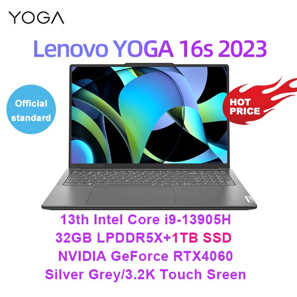 Lenovo YOGA Pro 16s Laptop 2023 Intel i9-13905H 32GB/1T RTX4060 3.2K Ultra-thin Touch 165Hz Full Screen Extreme Notebook PC