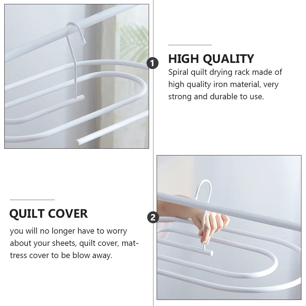 Clothes Rack Spiral Drying Space Saving Sheet White Iron Space-Saving Organizer