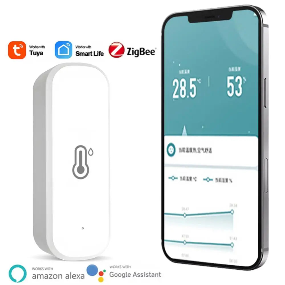 1~7PCS Tuya ZigBee/wifi Smart Temperature And Humidity Sensor Battery Powered ZigBee Smart Home Security Work With Alexa