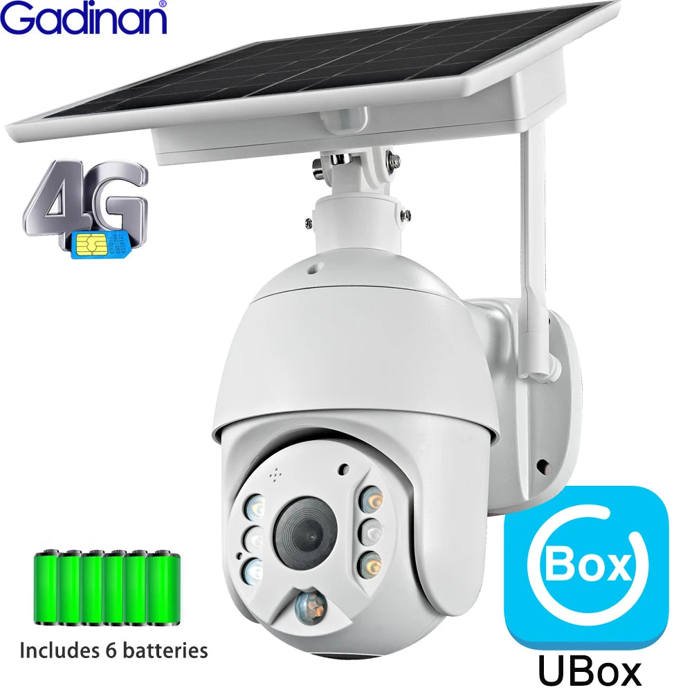 5MP 4G / WIFI PTZ Surveillance Camera Solar Power 2MP 1080P CCTV Security Color Night Vision Remote Control IP Outdoor UBOX