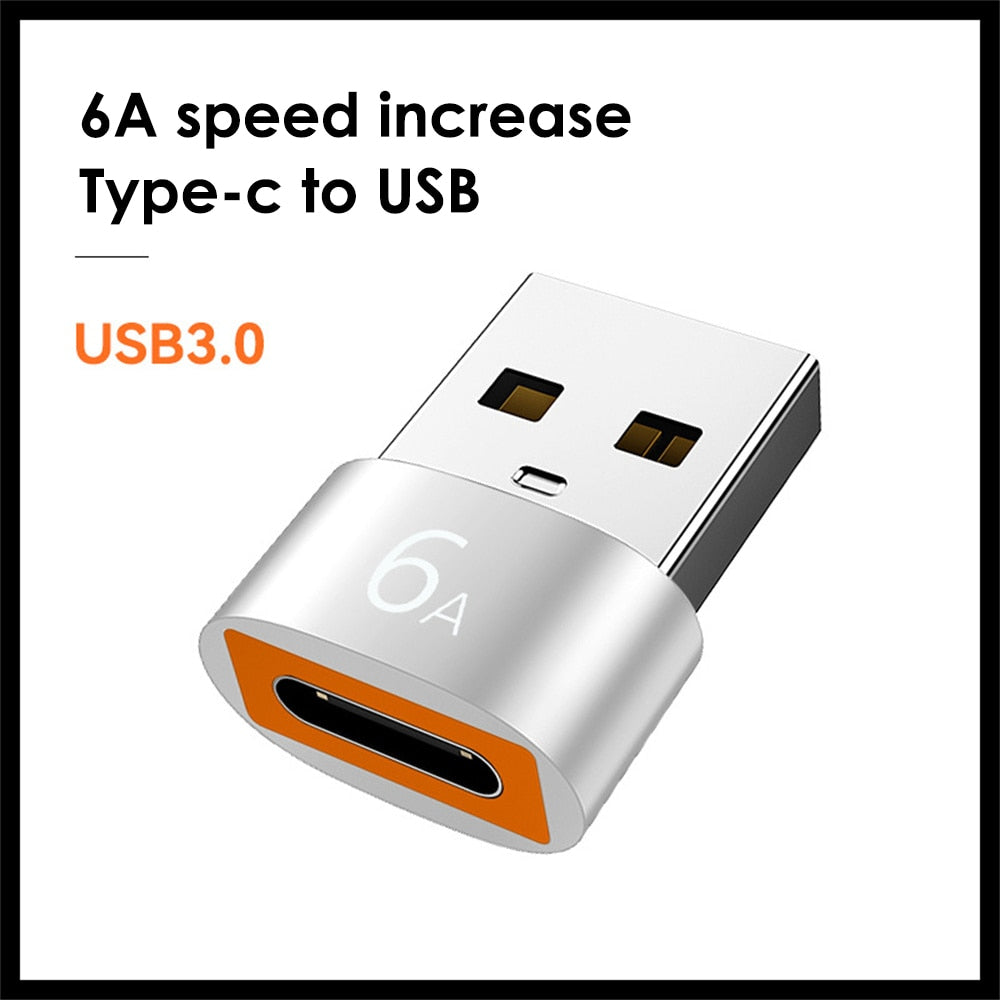 6A Type C To USB3.0 Adapters Type C Male To USB3.0 Female Mobile Phone Converters Quick Charge Adapter For IPhone 11/12/13