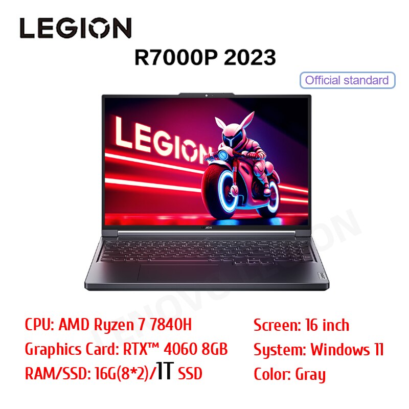 Lenovo Legion R7000P 2023 Esports Gaming Laptop  AMD Ryzen7 7840H 16inch 16G/32G RAM 1T/2T SSD RTX4060 2.5K 165Hz Game Notebook