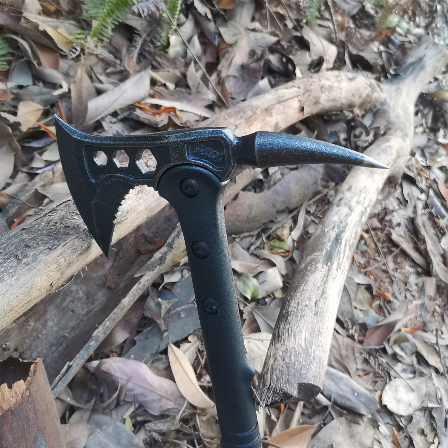 Camping Hatchet, Forged Steel Construction Survival Hatchet, with Nylon Sheath, Anti-Slip & Shock Reduction Grip, Tactical Axe