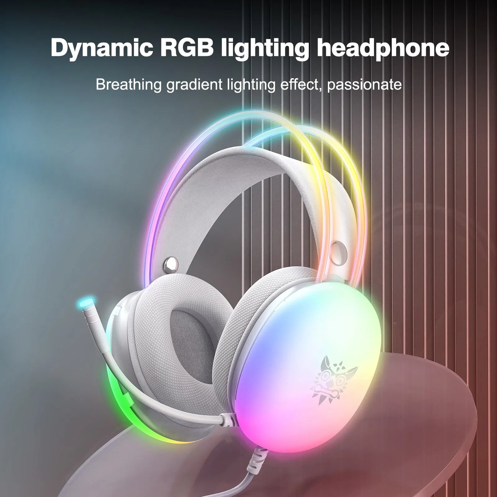 ONIKUMA 2023 New Headset Full RGB PC Gaming Headphones with RGB Lights FOR GAMMER KOL
