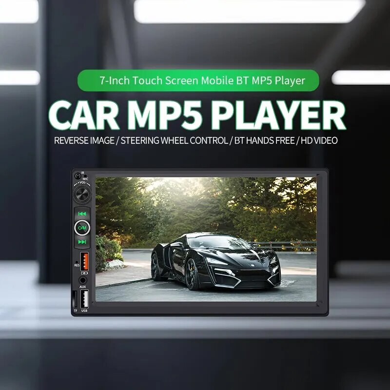 XUDA New 7 Inch 2 Din Car Radio Touch Screen Car Stereo Auto Multimedia Player FM MP5 Mirror Link for Rear View Camera TF/USB