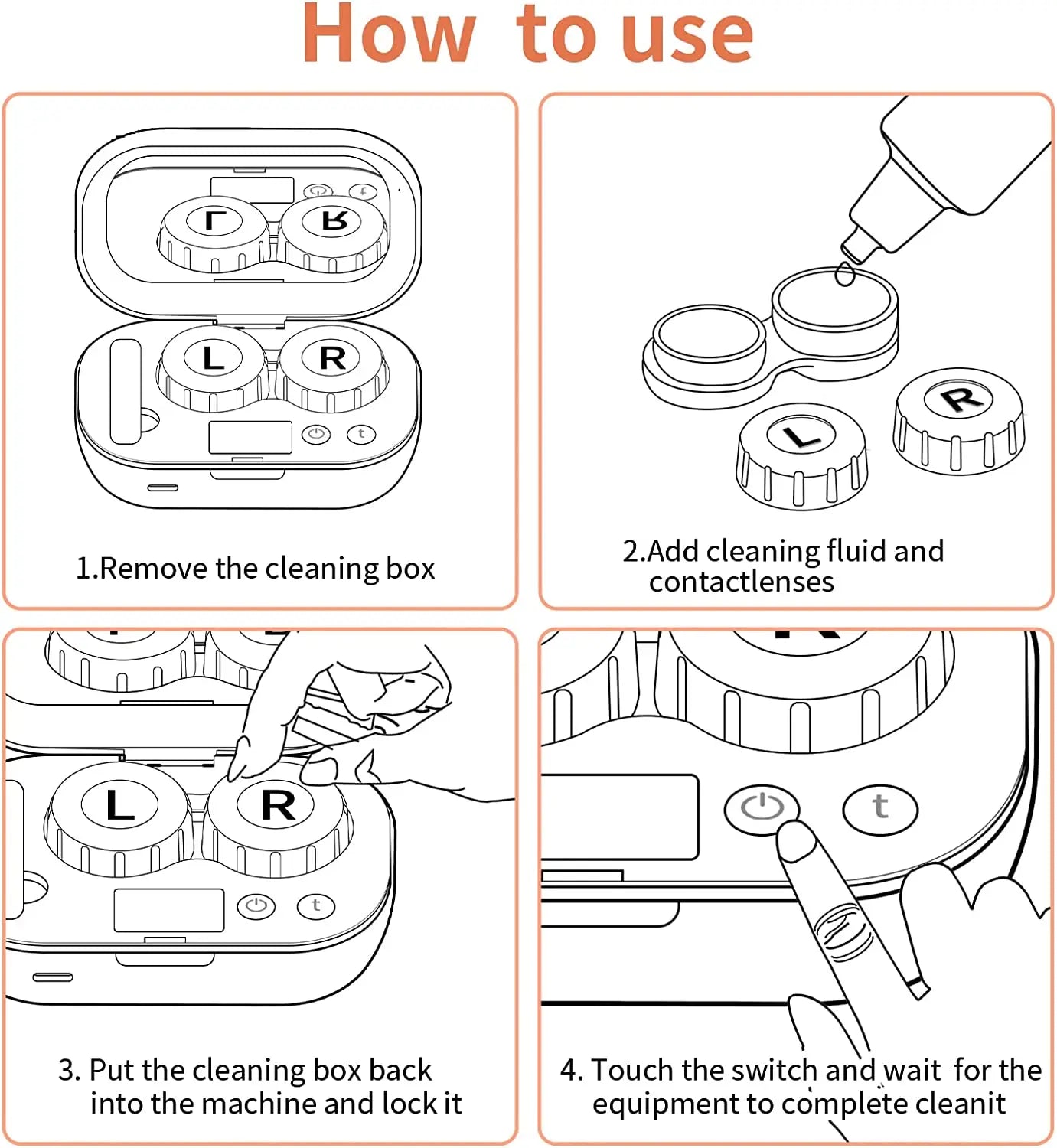 MiJia Portable Ultrasonic Contact Lens Cleaner with USB Charger, Fit Disposal Soft Lens, Colored Contact Lens, RGP Lens/OK Lens