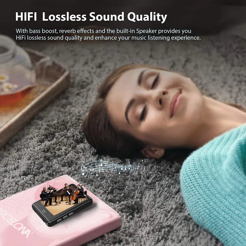 RUIZU M17 Metal Bluetooth 5.0 MP3 Music Player Touch Screen Portable Built-in Speaker Walkman With FM Radio Recorder Ebook MP4