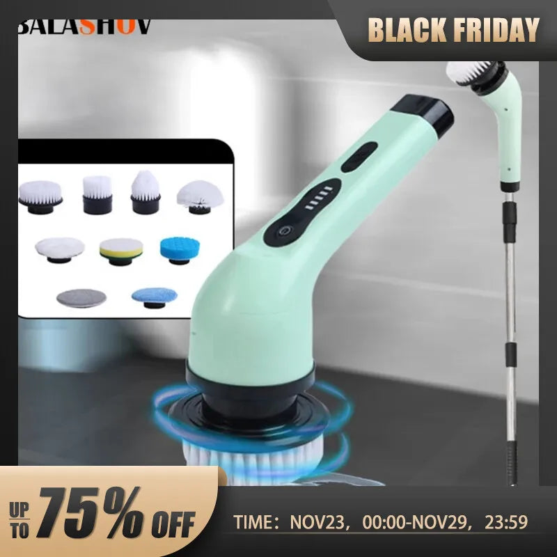 Wireless Electric Cleaning Brush Bathroom Window Kitchen Automotive Multifunctional Household Rotating Cleaning Machine
