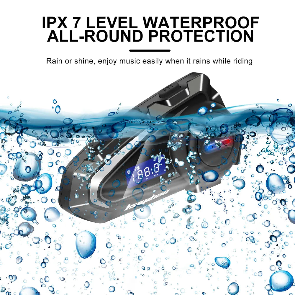 Bluetooth Motorcycle Helmet Headset Waterproof FM Radio Wireless Headphones Voice Control Roise Reduction Earphone three-colour