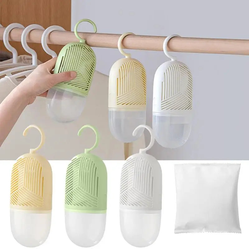 Closet Dehumidifier Reusable Desiccant Packets Multi-functional Hanging Moisture Bag Humidity Packs Hanger Wardrobe Accessories