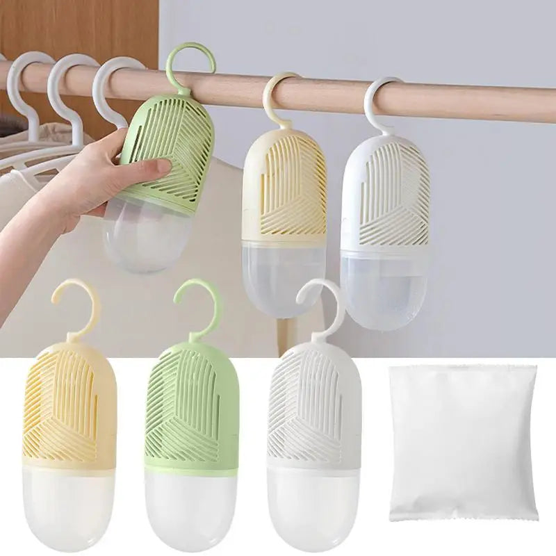 Closet Dehumidifier Reusable Desiccant Packets Multi-functional Hanging Moisture Bag Humidity Packs Hanger Wardrobe Accessories